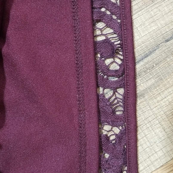 ADRIANNA PAPELL Brown Wide Neckline Off Shoulder Flare Sleeve Lace Shirt Top - Picture 8 of 14